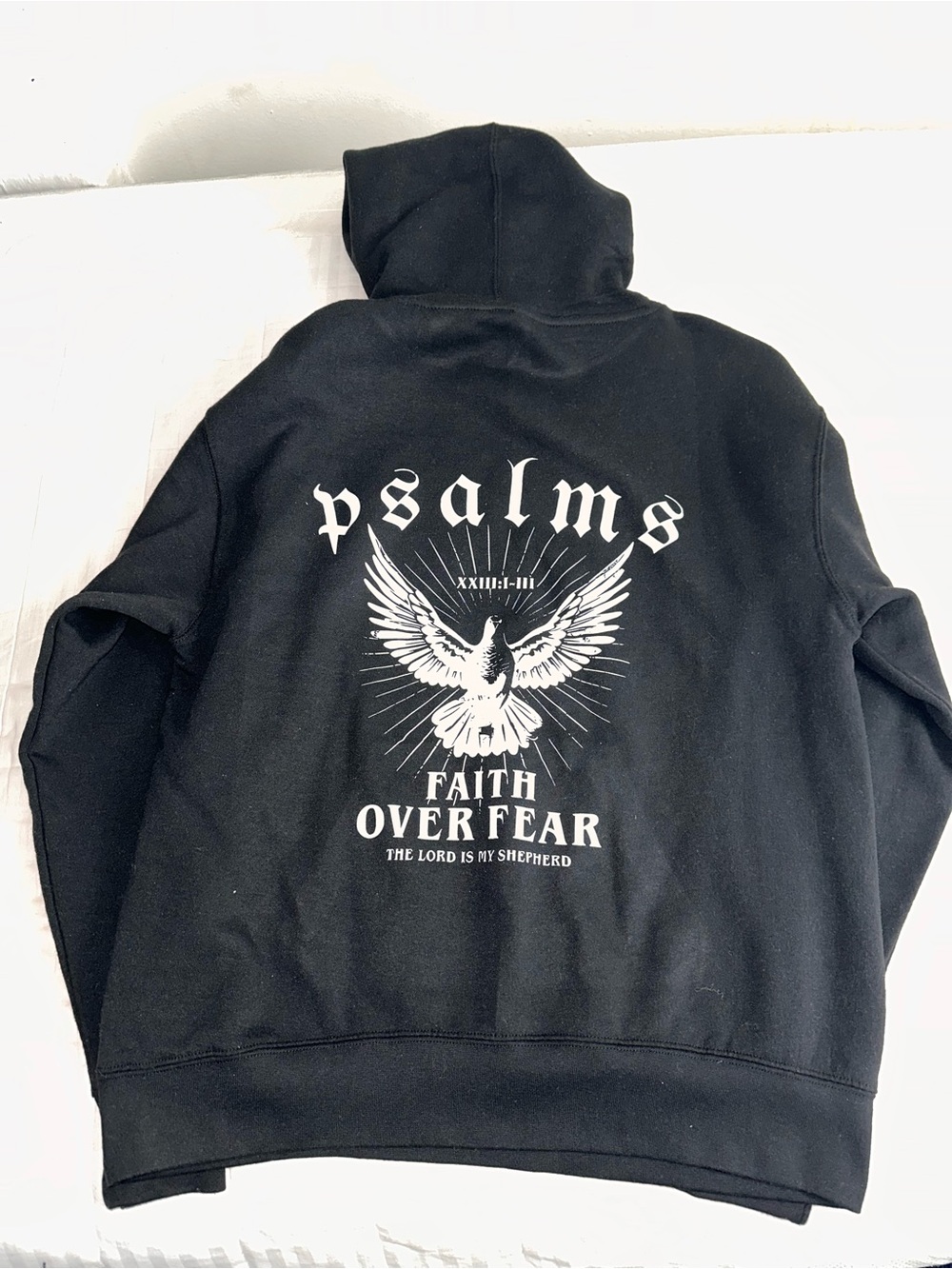 'Faith Over Fear' Black Graphic Hoodie